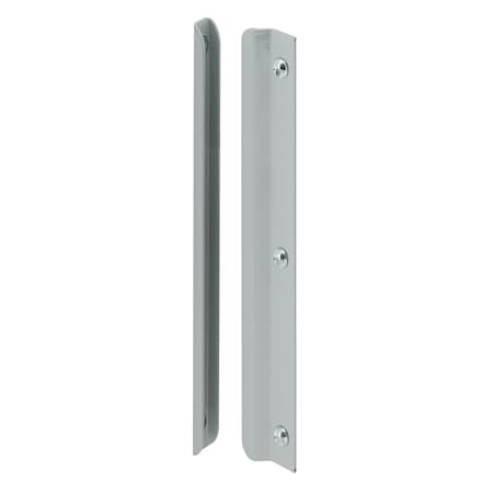 Prime-Line Steel Latch Guard Plate Cover for In-Swinging Doors, Gray 1 Set U 9511
